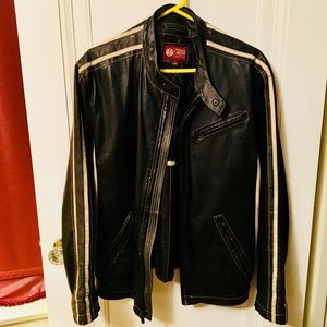 Vintage Motorcycle Style Leather Jacket